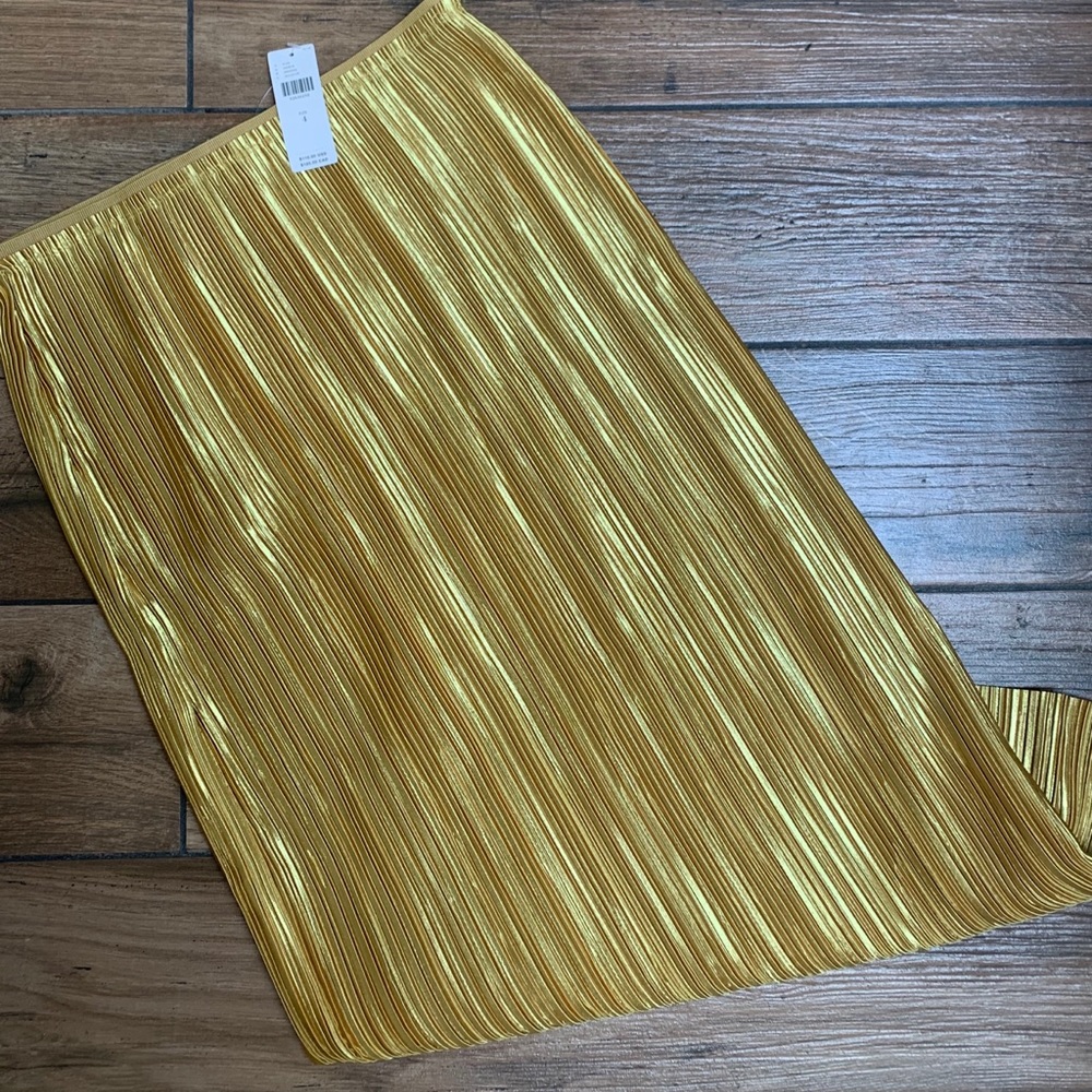 NWT high waisted midi gold skirt Anthropologie